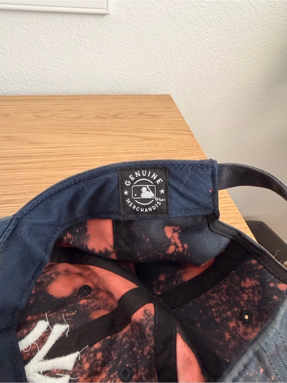Genuine Merchandise Navy and Orange Bleach-Effect Cap